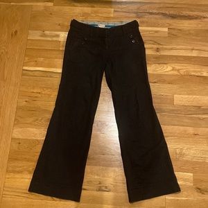Anthropologie: Elevenses Black Twill Trousers, Size 0
